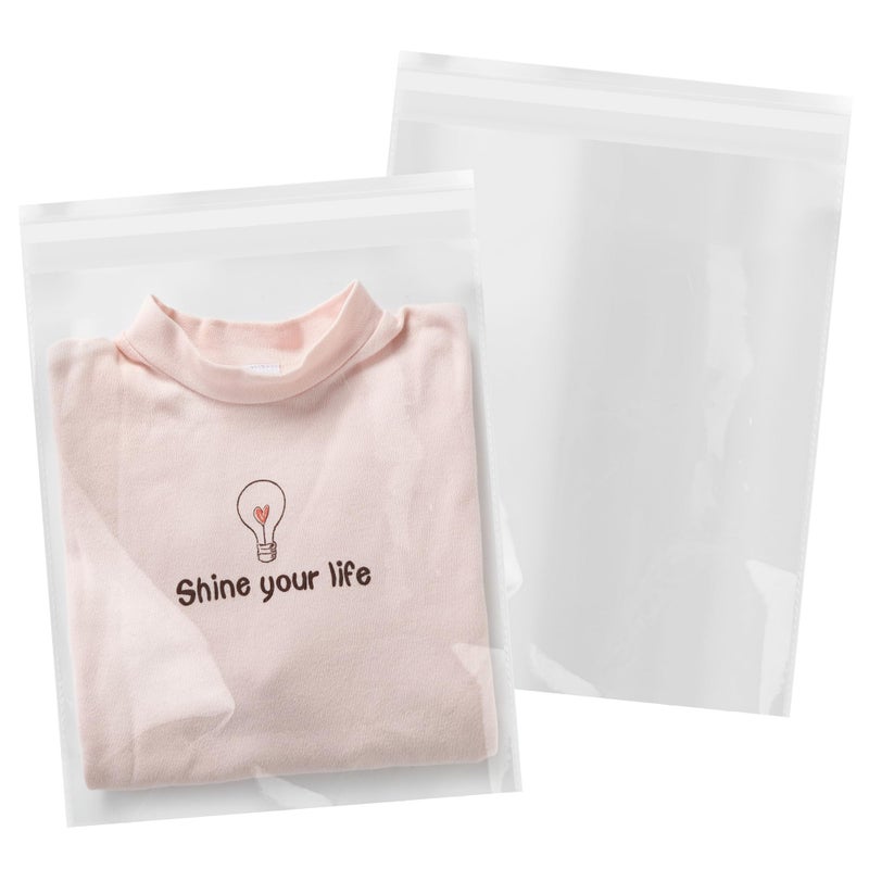 iMailer - 500 Pack - 11" x 14" Self Sealing Cellophane Bags- Large Clear Cello Plastic Poly Bags for Prints, Photos, Documents, Clothing, T-Shirt - Image 1